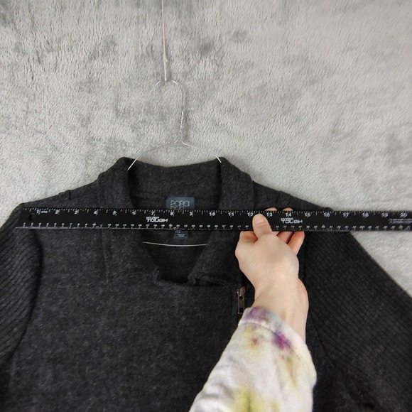 Paraphrase 100% Wool Full Zip Sweater Womens Medium Dark Gray Layer - Picture 4 of 11